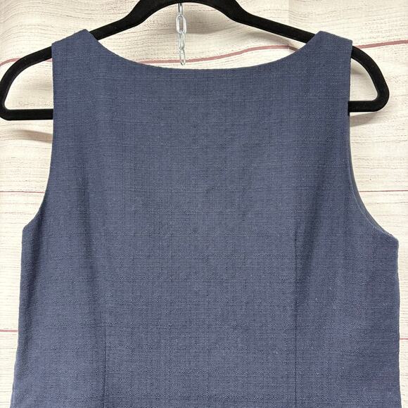 Talbots Petite Navy Twill Sequin Fish Embroidered Sheath Dress size 8 - Picture 9 of 9